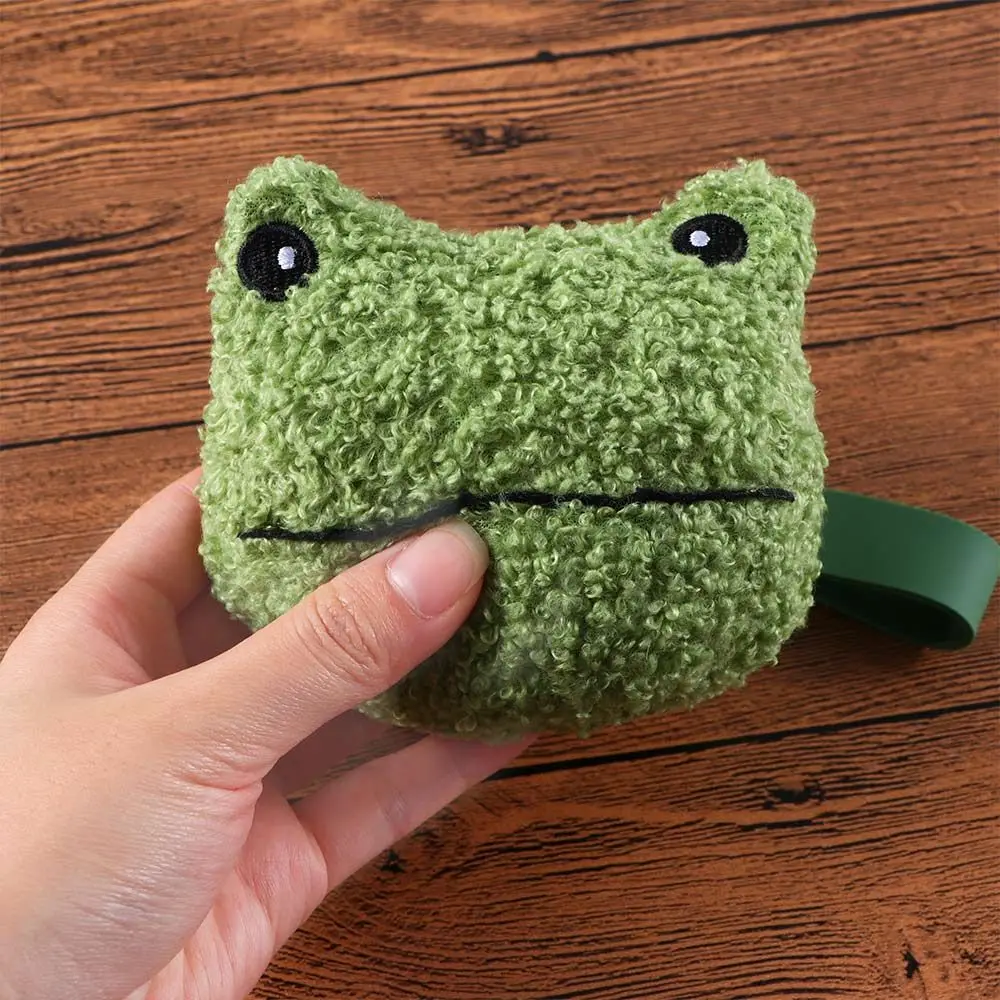 Kawaii niñas llave encanto cordón colgante pareja regalo Mini cartera cremallera monederos rana monedero de felpa llavero