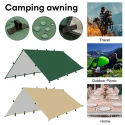 3x4m 3x3m Waterproof Awning 19 Hang Points Tent Tarp Survival Sun Shelter Shade Canopy Outdoor Backpacking Camping SunShade