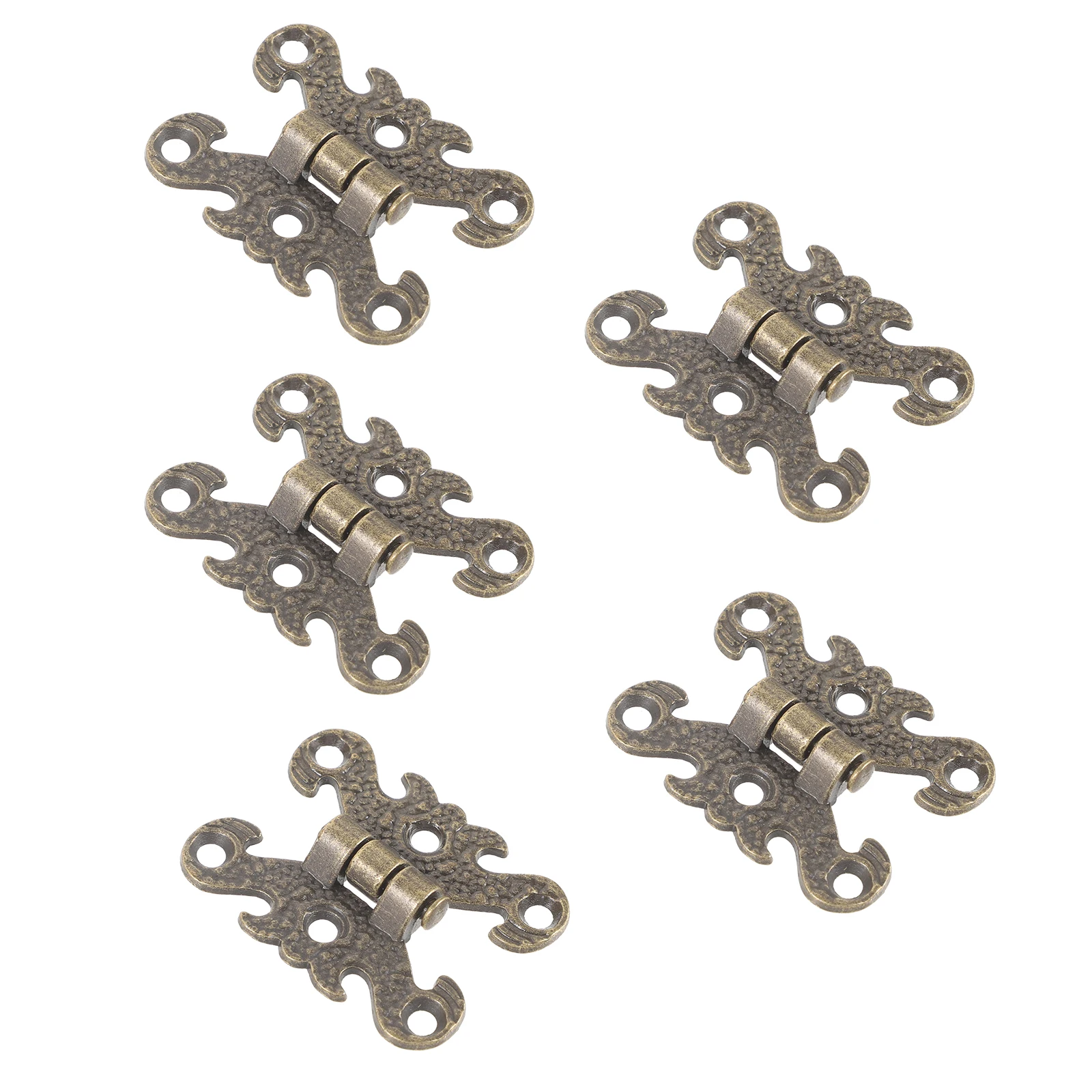 

5 Pcs Vintage Hinges Zinc Alloy Silent Smooth Cabinet Door Hinge for Kitchen Woodworking DIY Boxes Furniture Hardware