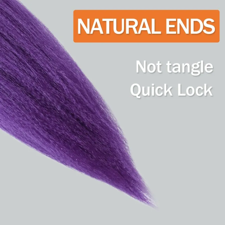 تجديل الشعر قبل امتدت 14 بوصة 4 حزمة وصلات شعر قصيرة لضفائر جدائل شعر صناعية مسبقا الأرجواني الداكن