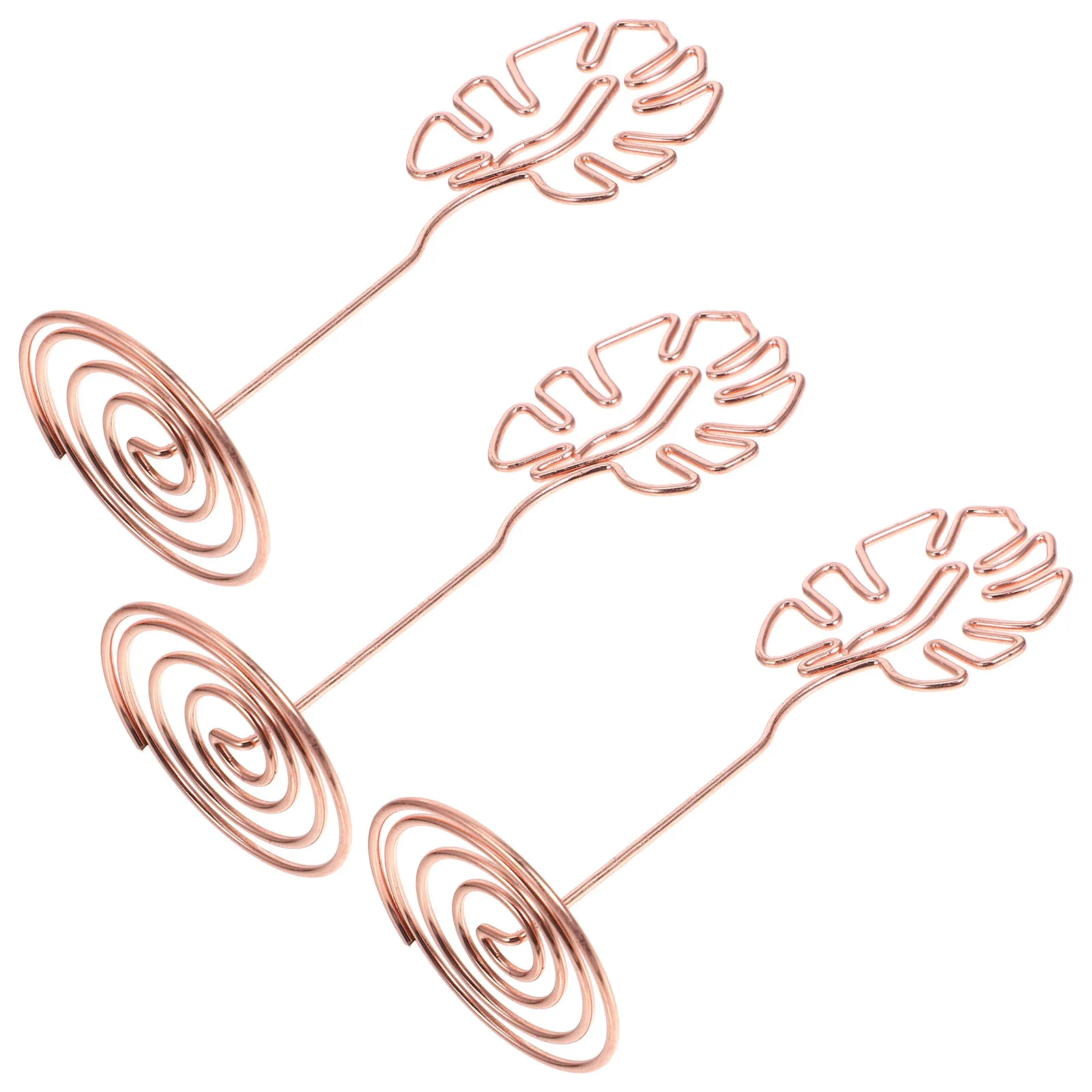 3Pcs Tropical Monstera Leaf Metal Photo Memo Clip Holder Versatile Table Number Stand for Wedding Party Desk Decor Place Card