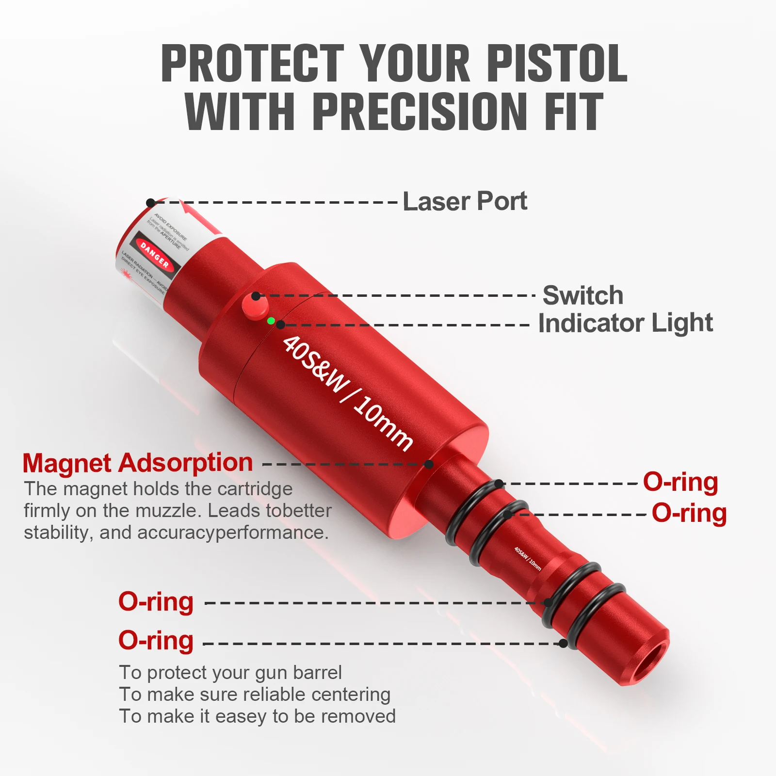 Лазерный тренажер 2-в-1 для 40S&W/10mm/45ACP/Cal 223Rem/7,62mm — магнитный и готовый к использованию! Экономьте боеприпасы, улучшите мгновенную стрельбу.