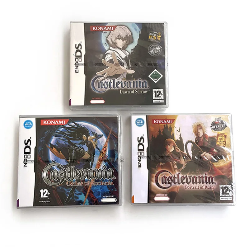EUT Castlevania order of Ecclesia EUR Dawn of Sorrow FAH Portrait Of Ruin multilingual box with manual game cartridge for ds nds