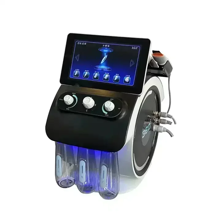 Neue Hydro-Maschine 6 in 1 Multifunktions-HD-Kamera Scan Hydra Mitesser Entfernung Hydro Gesichts Derma brasion Maschine
