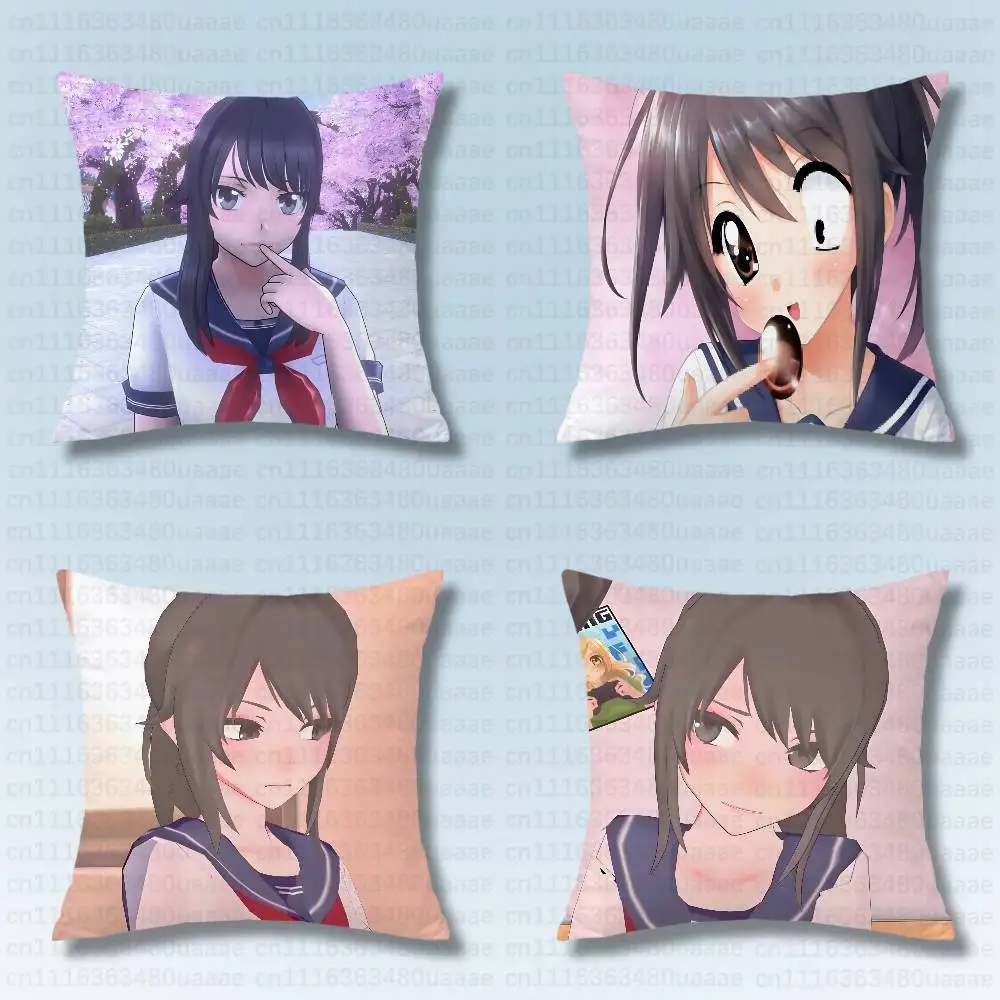 Ayano Aishi Y-Yandere Simulator Printed Cushion Pillow Case Covers Fantasy Inspired Sofa Home Room Decor