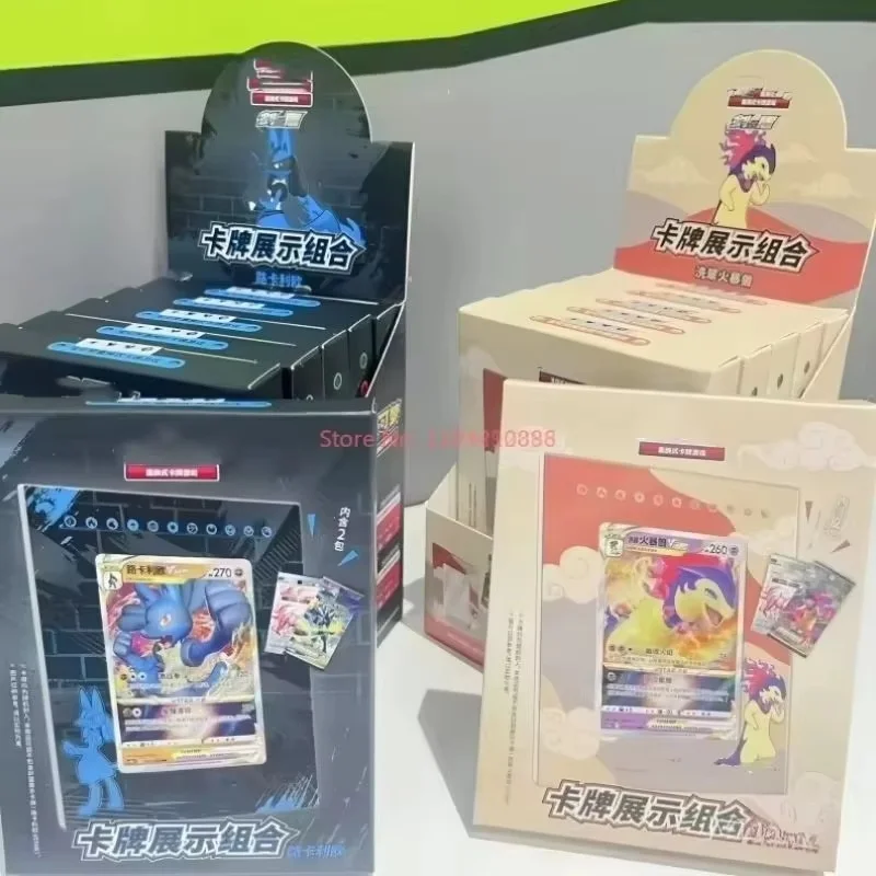 

Подлинная комбинация дисплея коллекционных карточек в наличии, третья круглая Ptcg, простая и оригинальная подарочная коробка для карточек Lucario, праздничные подарки