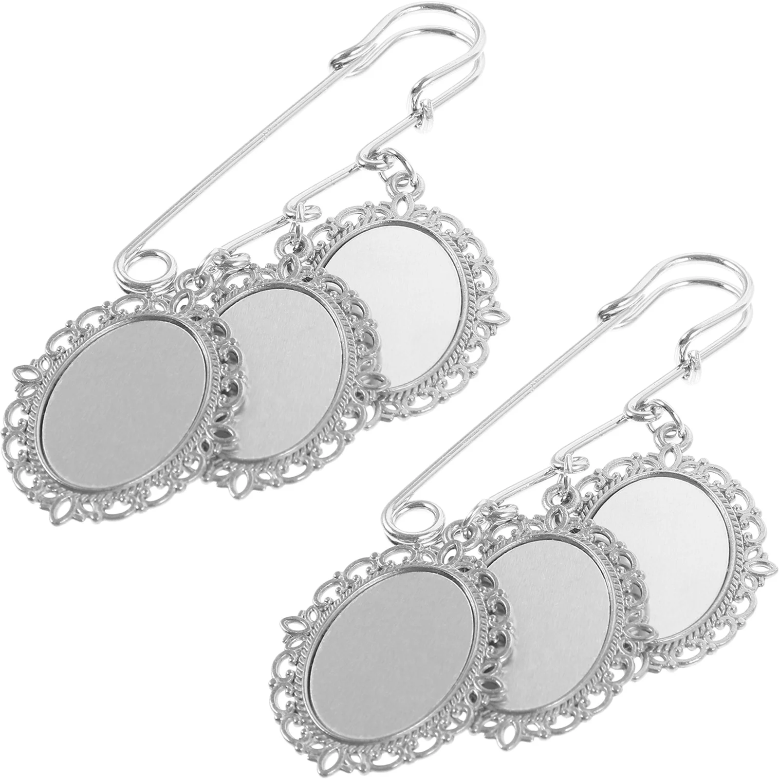 2 قطعة نقل الحرارة الطباعة بروش دبابيس قلادة فارغة الحافة دبابيس DIY إطار صور التلبيب دبوس الديكور هدية مجموعة #1