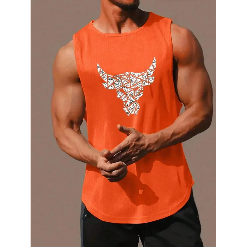 Champion Men's Sleeveless Shirt Hawaiian 3D Printed Fitness Bottom Shirt Comfortable Beach Party Fitness Sports Sleeveless Shirt