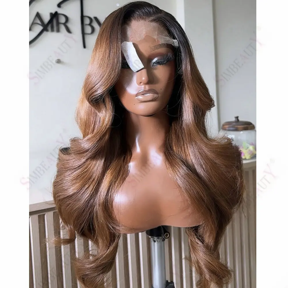 

Slightly Wave 360/13x6 Lace Frontal Wig 100%Remy Brizilian Human Hair Light Brown Glueless Per Plucked Full Lace Wig for Women