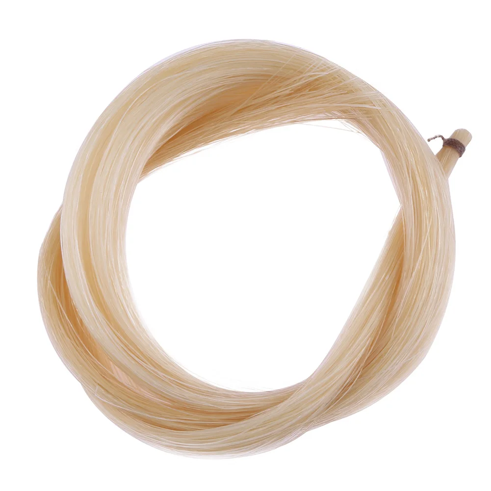1 Hank Horsehair Universal Violin Bow Horsehair Yellow+White Natural Musical Stringed Instruments Violin Parts Accessories