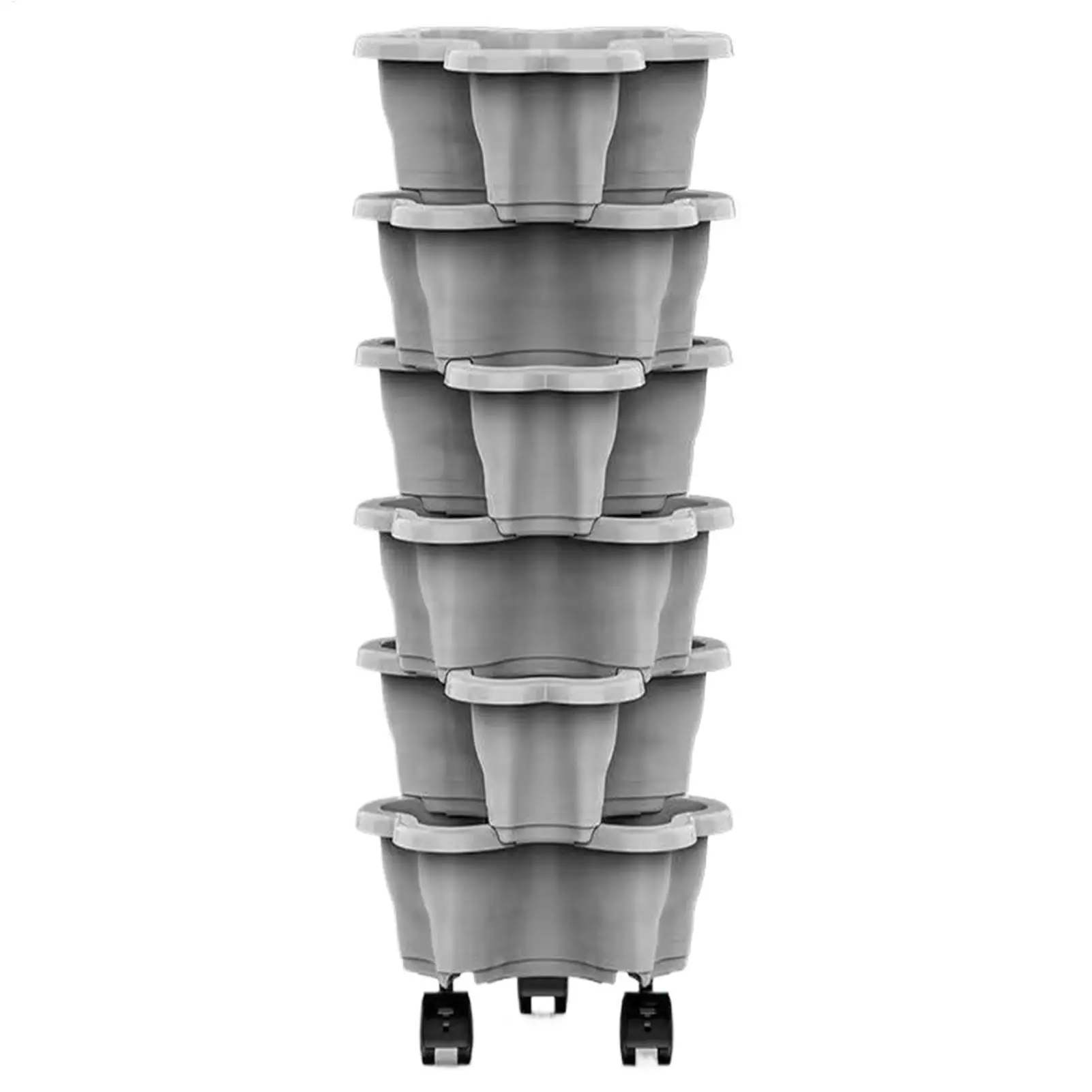 

6-Tier Vertical Garden Planter with Wheels Space Saving Garden Tower Elevated Raised Bed Mobile Plant Stand for Vegetables Herbs