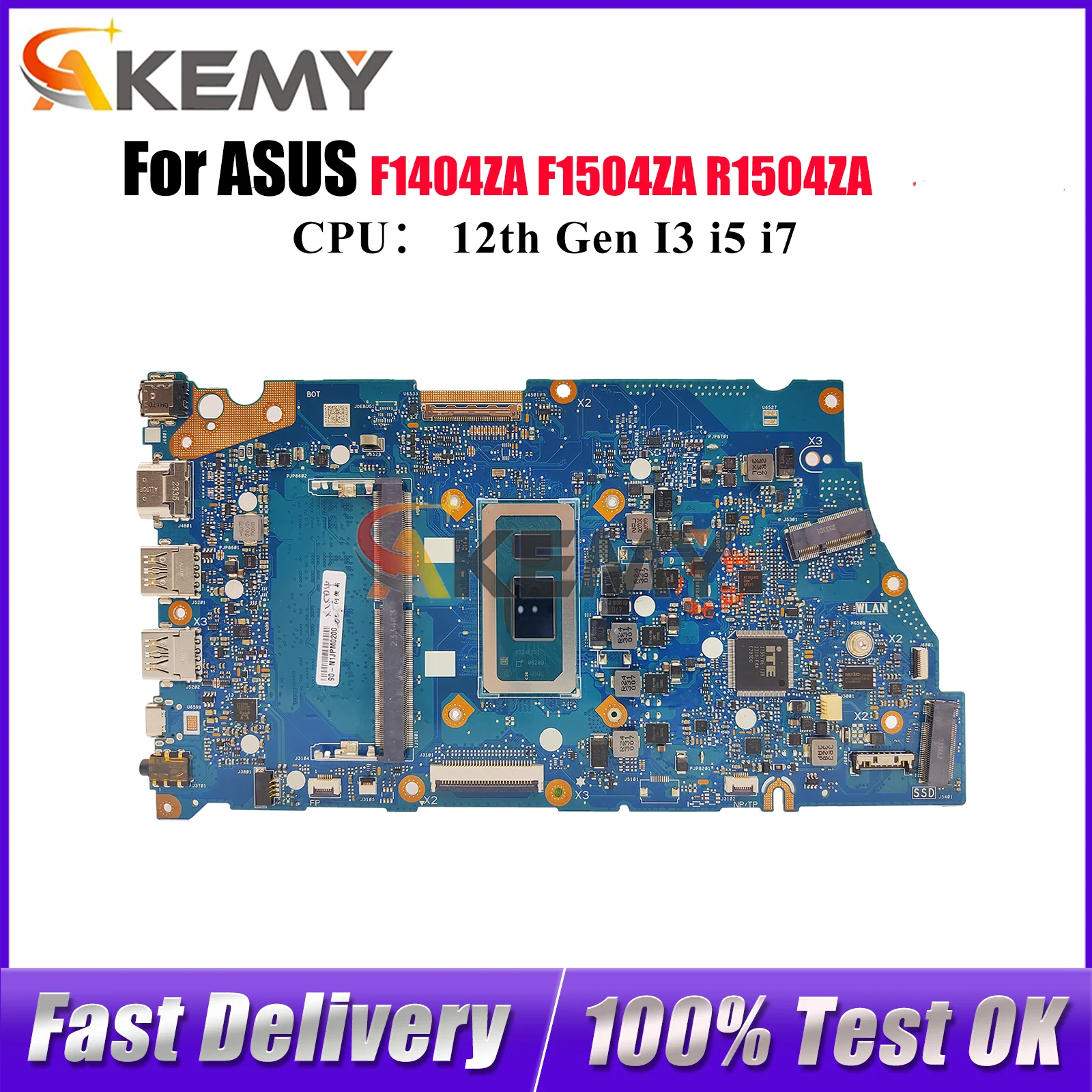 

X1704ZA Laptop Motherboard For ASUS VivoBook F1504ZA X1404ZA F1704ZA X1404Z F1404ZA R1504ZA Mainboard With 12th Gen I3 i5 i7 stk