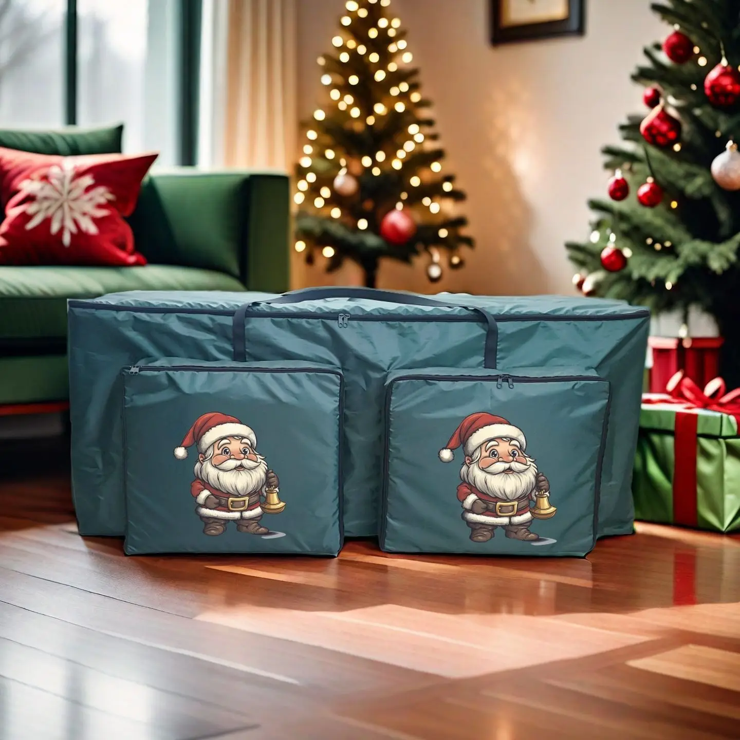 Christmas Tree Storage Bag Container Heavy Duty Xmas Home Storage Box Oxford Fabric Waterproof Dustproof with Zipper Organizer