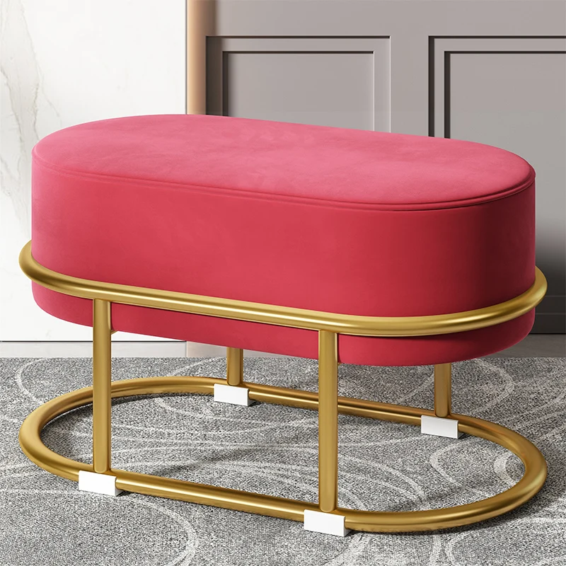 Metal Nordic Step Stool Modern Living Room Decorative Makeup Rectangle Bathroom Foot Stool Pedicure Tabouret Patio Furniture