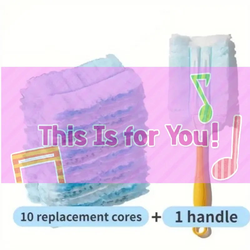 1 Handle 10 Hair Dusters Disposable 360 Degree Double Sided Electrostatic Dust Duster For Large Scale Dust Spider Web Cleaning