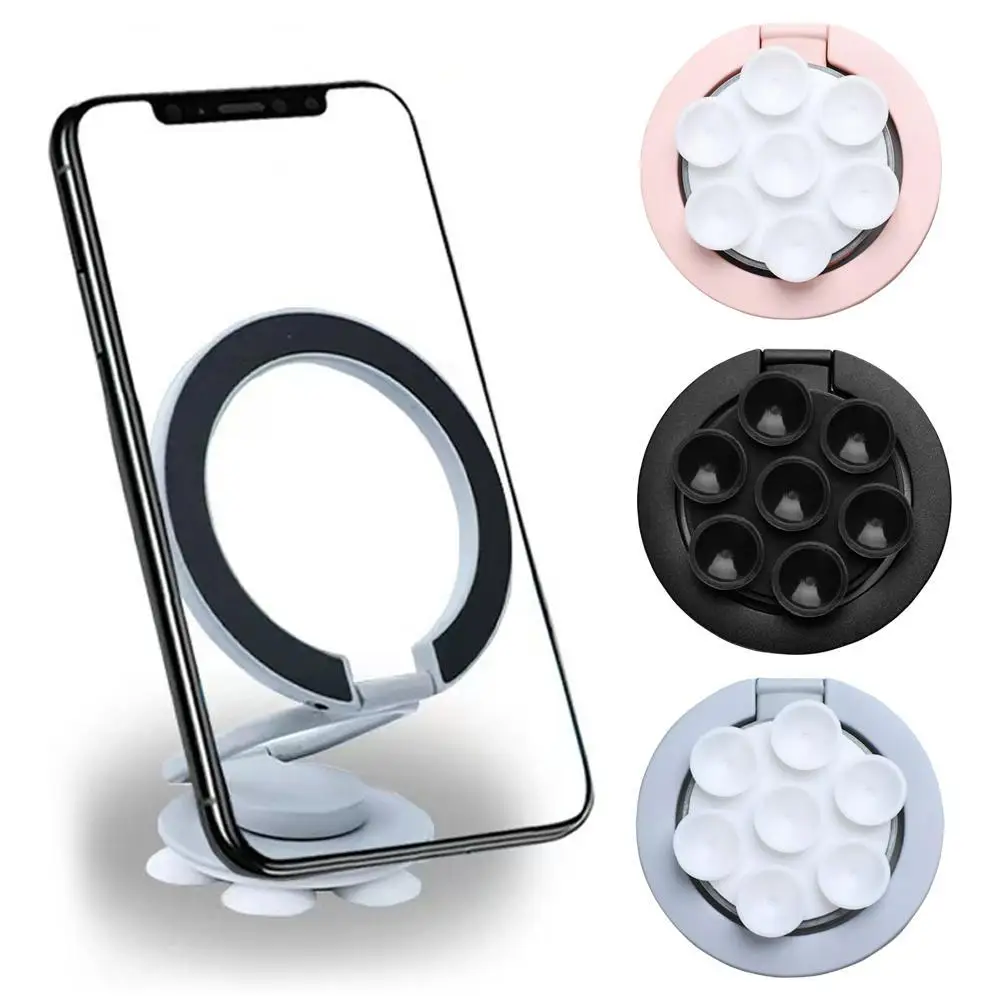 Silicone Holder For Magsafe Magnetic Suction Cup Phone Triangle Anti-shake Bracket Rotating Buckle Lazy Holder