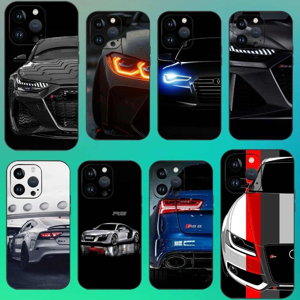 T-Au-dis R-S Sport Car Phone Case For Iphone 16 15 11 13 14 Pro Max 7 8 Plus X Xr Xs Max 12mini Cover Case