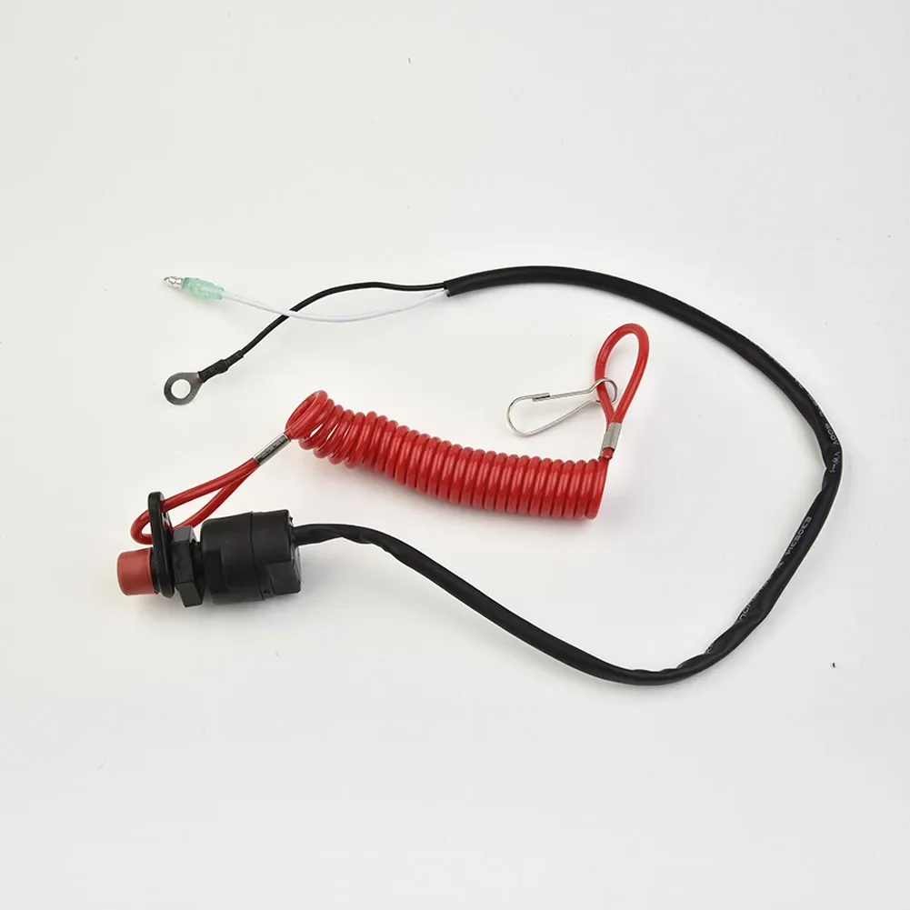 Engine Outboard Kill Switch Component Set Protection Plastic Black Lanyard Motor Replacement Parts Accessories