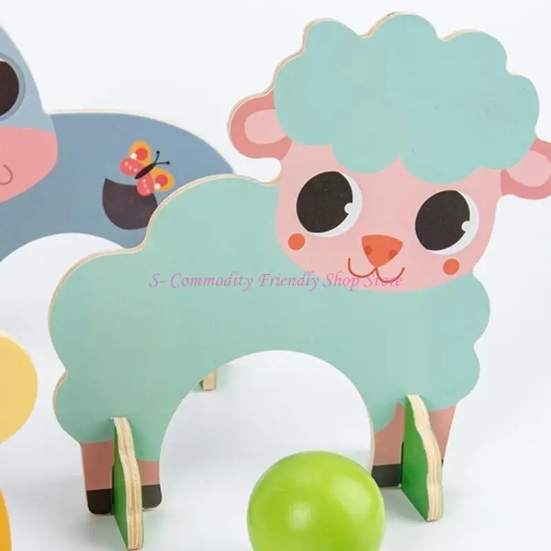 가족 잔디밭 활동을 위한 귀여운 동물 디자인을 갖춘 85AE 어린이 야외 크로케 게임