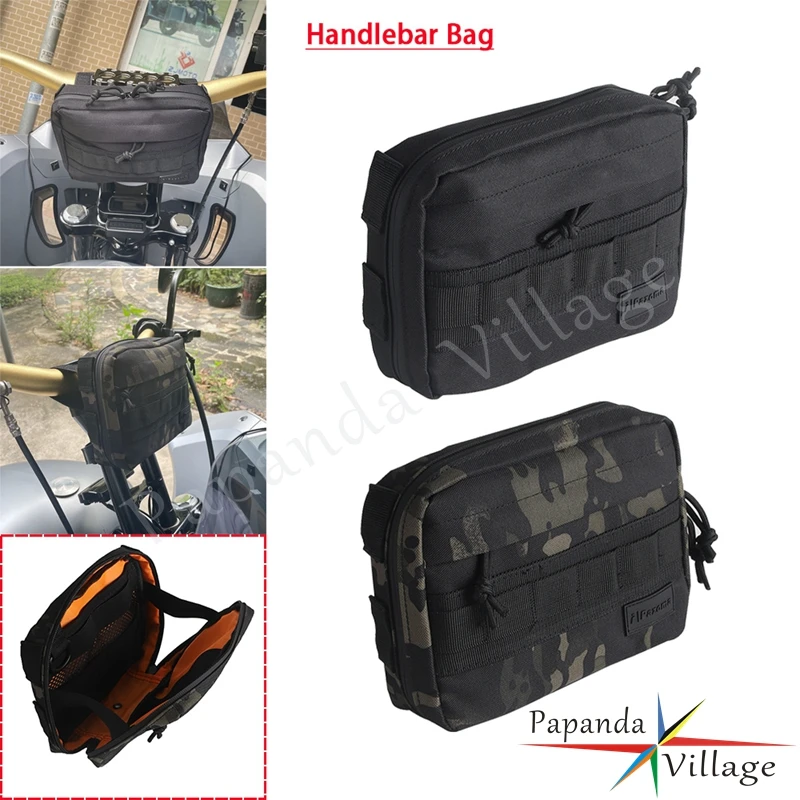 

Motorcycle Club Style Handlebar Bag 1680D Ballistic Nylon T-Bar Luggage Bags For Harley Dyna Street Bob FXBB Softail Sportster