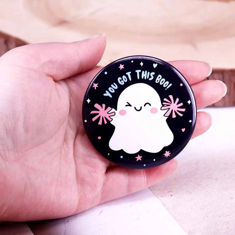 لطيف كاواي شارة شبح صفيح ، كنت حصلت على هذا الدبوس بوو ، الديكور على ظهره #4