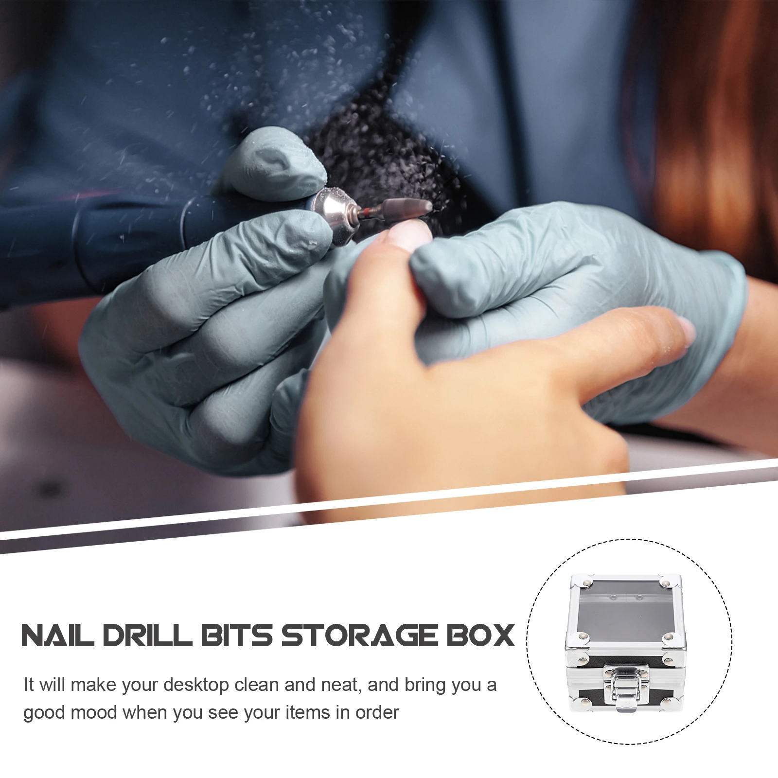 

Nail Drill Bits Storage Box 12 Grid Acrylic Organizer for Manicure Grinding Head Display and Nail Art Tool Management
