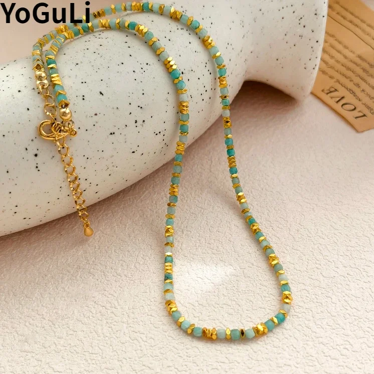 

Modern Jewelry Elegant Temperament Stone Bead Necklace For Women Female Gifts 2023 Trend New Fine Accessories Hot Selling