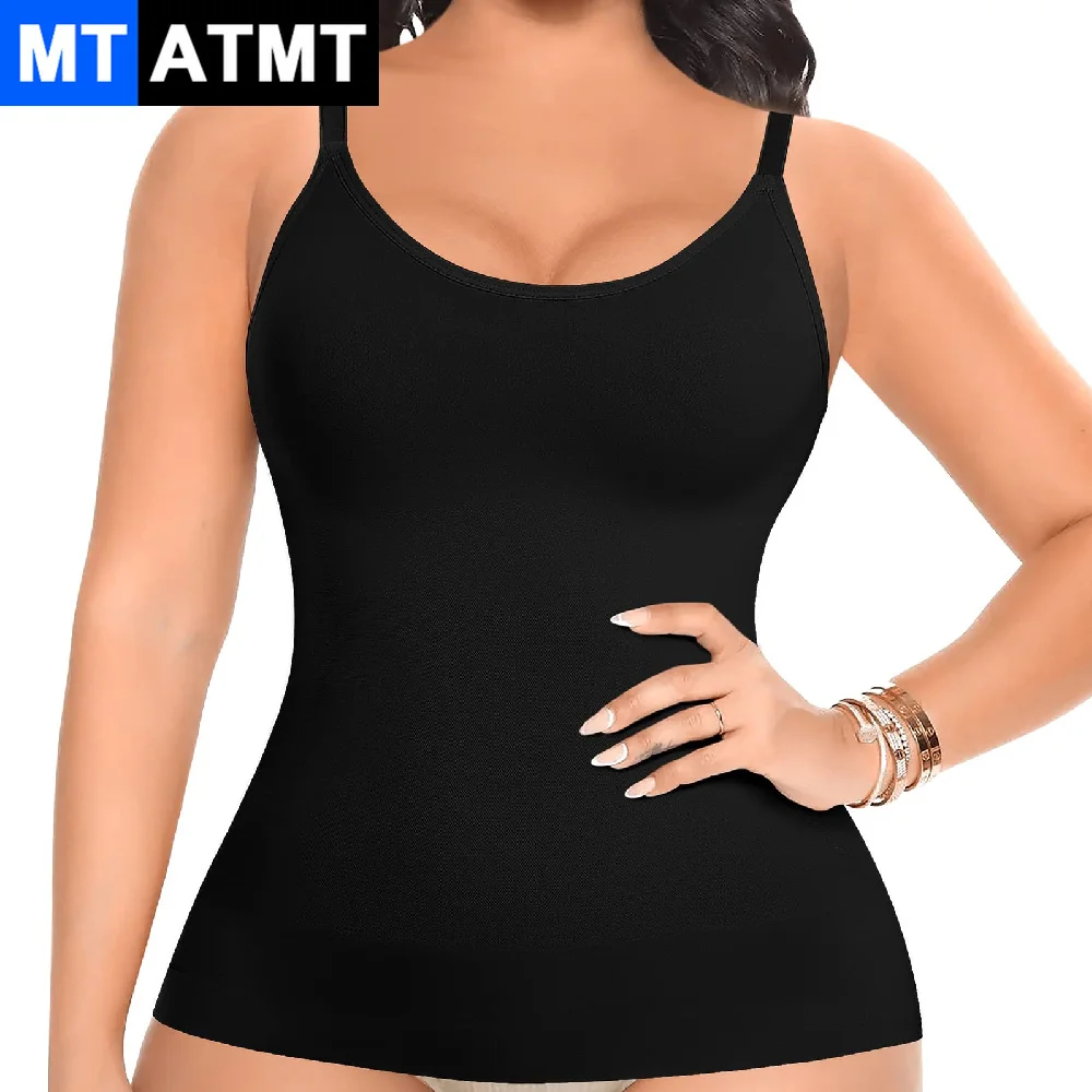 1PCS Scoop Neck Camisole for Women, Tummy Control Seamless Body Shaper Cami Tank Top, Slimming Basic Layering Undershirt