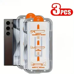 3Pcs Tempered Glass Screen Protector for Samsung S21 S22 S23 Plus S25 S24 Ultra Easy Dust- Free Installation Scratch Resistance