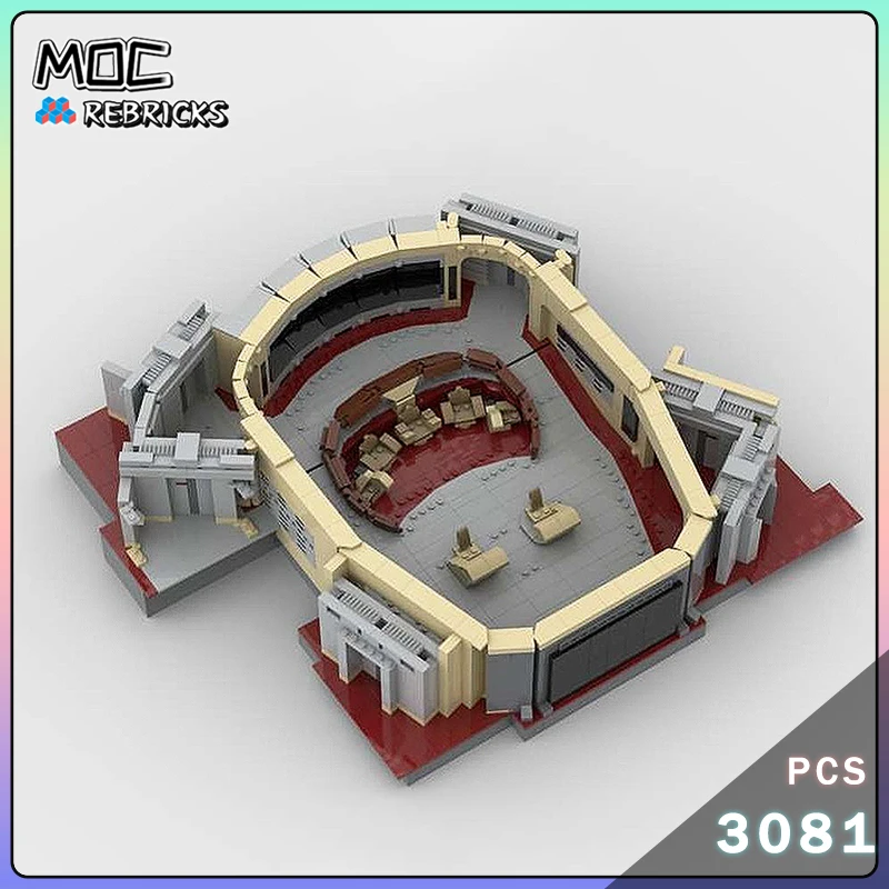 

MOC Building Blocks Star Trek USS The Next Generation Enterprise D Main Bridge Observation Lounge Model Senior Bricks Toy Gifts