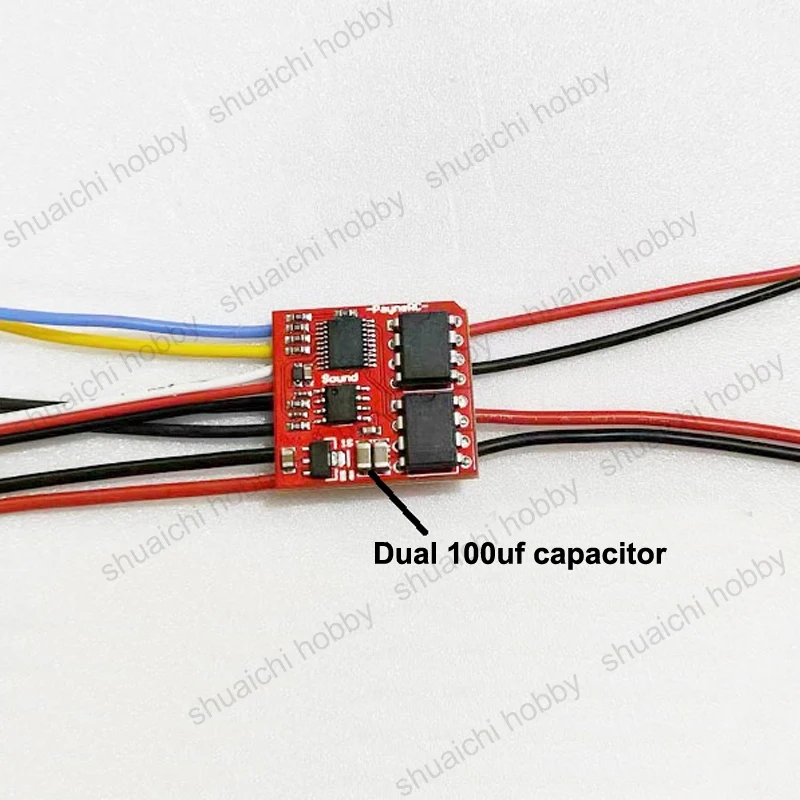 1PCS 6-9V 5Ax2 브러시드 듀얼 채널 양방향 ESC는 RC 탱크용 디젤 가변 주파수 사운드 혼/사이렌 기능을 지원합니다.