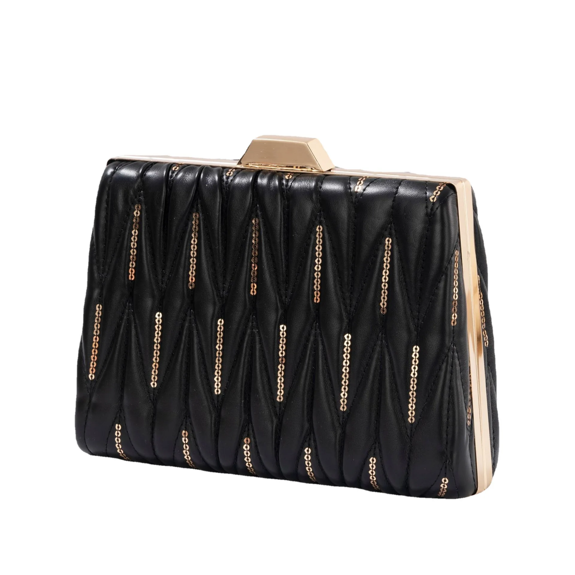 2023 New Leather Clutch Bags Sequins Evening Bags Striped Wedding Banquet Handbags Party Purse Bling Shoulder Bags Drop Shipping