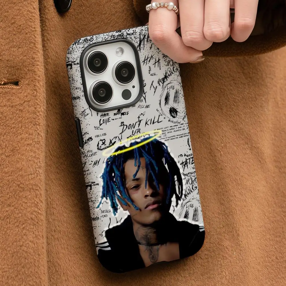 

X-XXXTentacionS Rapper Skins Phone Case For iPhone 17 16 15 14 Pro Max Plus Glossy HD Double-Layer Liquid Back Film Hard Shell