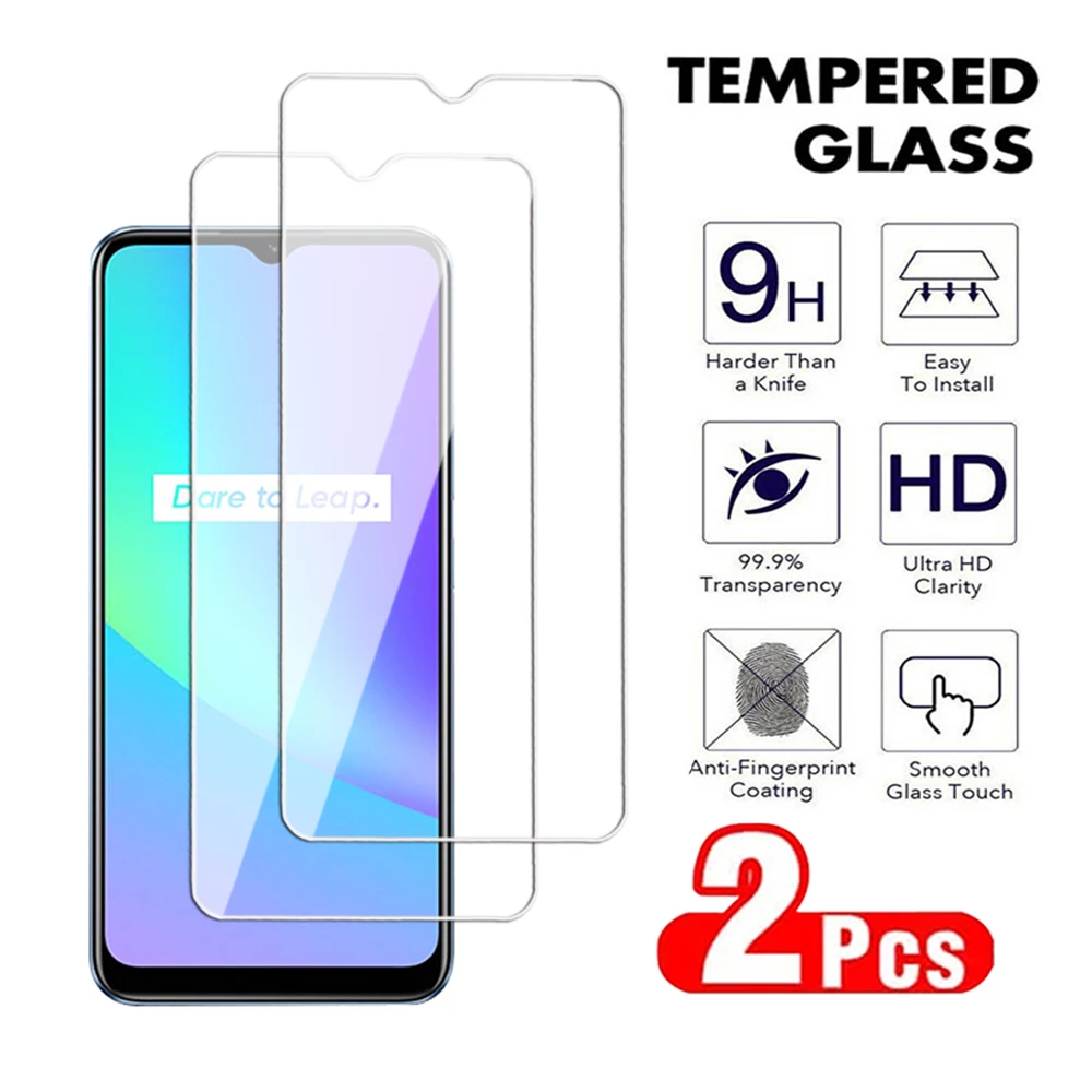 2Pcs Screen Protector For Realme C31 C33 C35 C51 C53 C55 C20 C21 C25 C30 Tempered Glass Realme C25s C30s Transparent glass Film