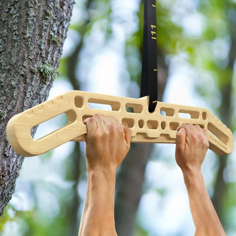 

Rock climbing hanging board Wooden hanging board Portable rock climbing hanging board with hanging training function Enhances