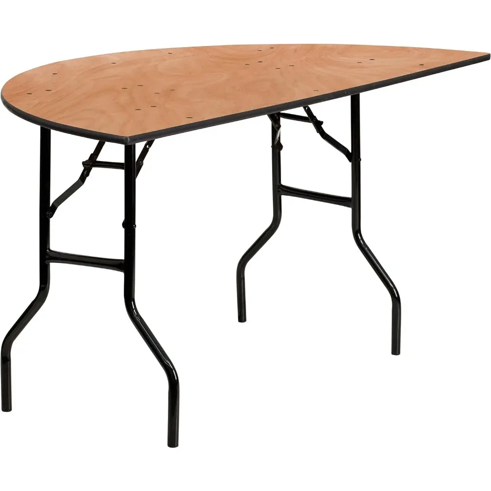 Table de banquet pliante demi-ronde en bois, coin confortable, table pour événements et attribuables, 5 pieds