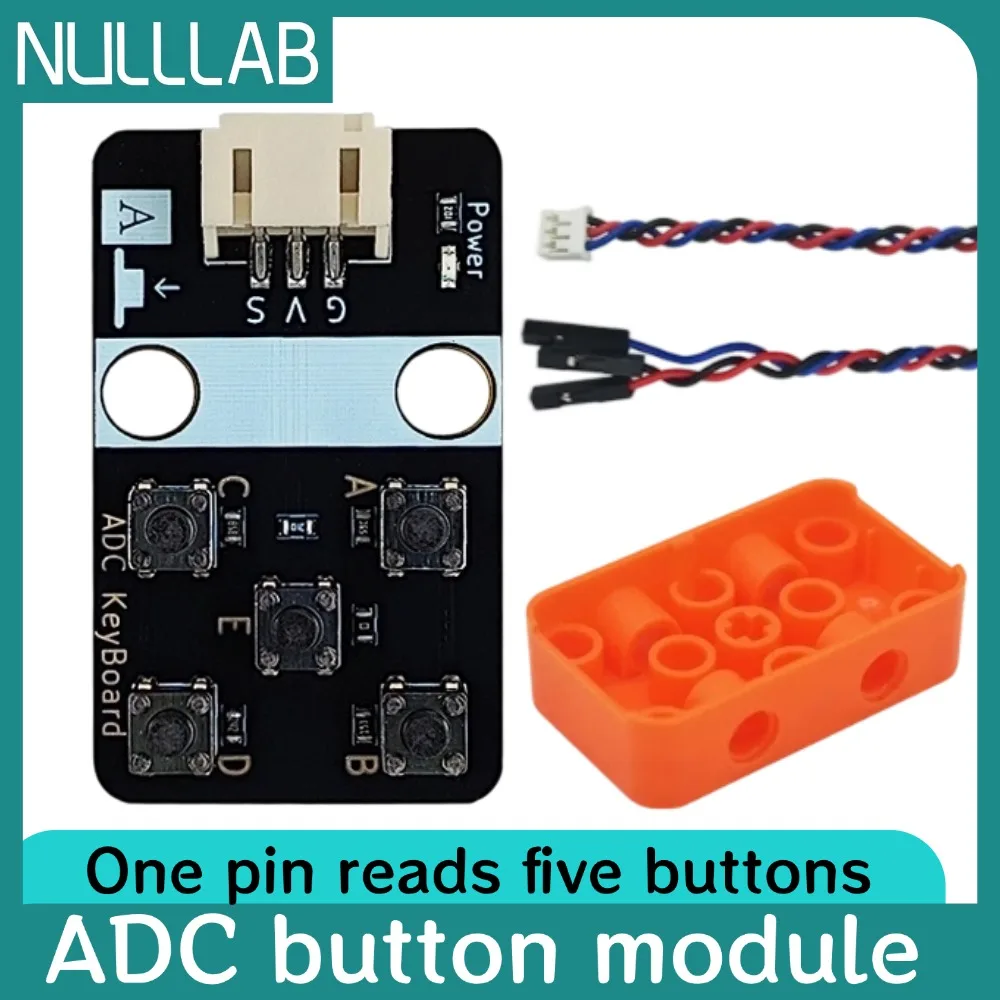 Single-Wire 5 Keys ADC Button Sensor PH2.0 Terminal with Protective Shell, One ADC Pin Collects Five Key Signals for Arduino ESP