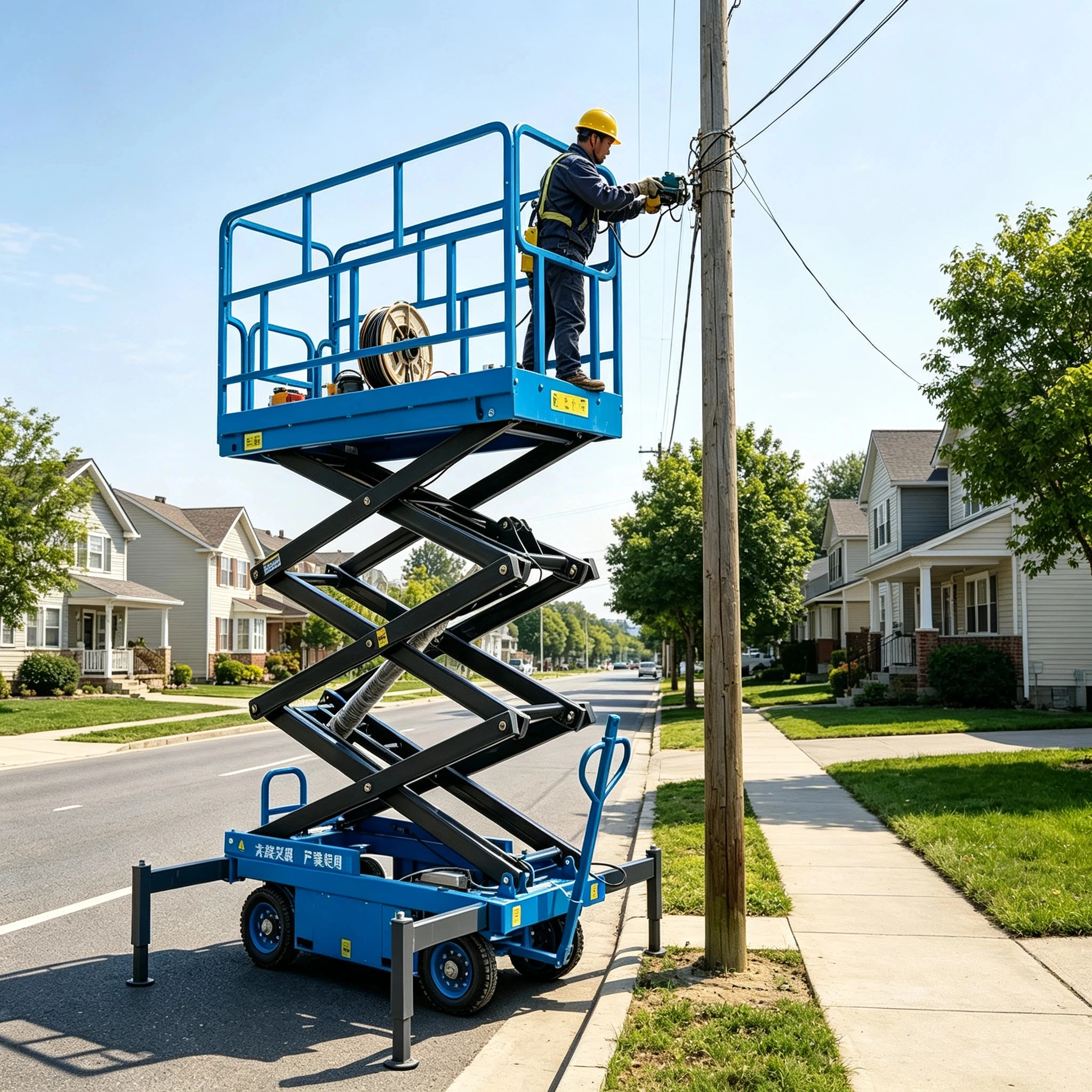 Self-propelled Lift Platform Adjustable Height Shockproof Frame For High-altitude Installation Maintenance Jobs Customized