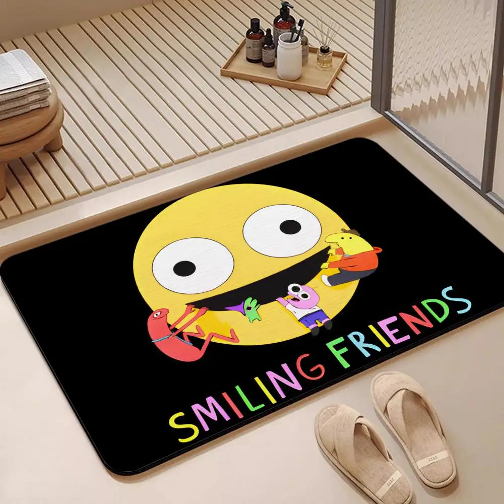 Floor Mat Diatomite Bath Mat, Quick Dry, Absorbent, Multi-Scene Mat Anime S-Smiling F-Friends