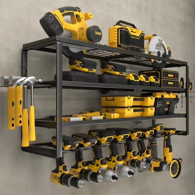

Wall mounted garage tool storage rack, metal hardware tool storage rack