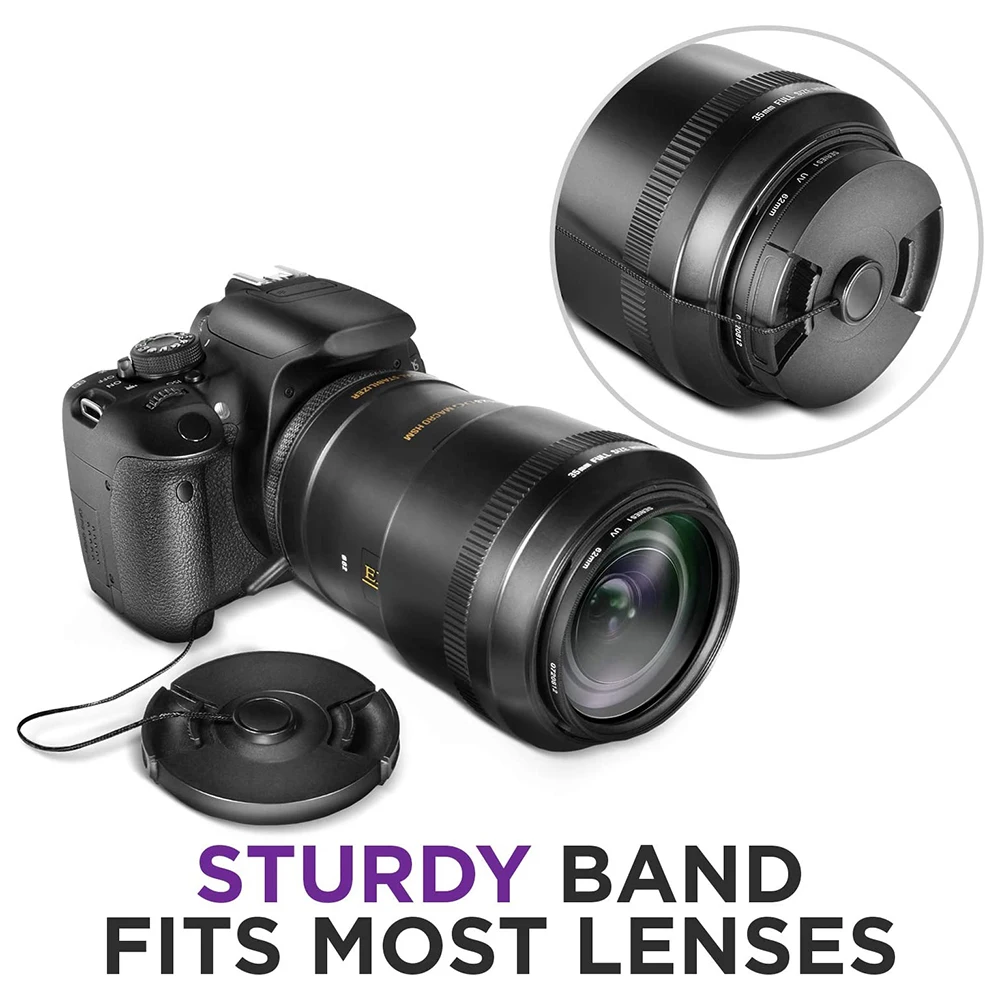 5Pack Slr Lens Cap Keeper Camera Lens Cap Leash Voor Lens Houder Canon Nikon Sony Sigma Tamron Alle Dslr camera Lens Accessoires