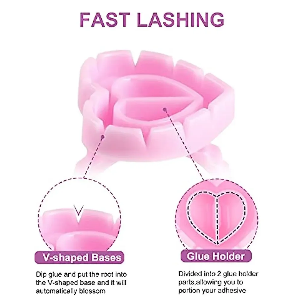 Wholesale 500Pcs Disposable Rings Holder Tattoo Pigment Eyelash Extension Container Tools Lash Supplies Eyelash Glue Fan Cup