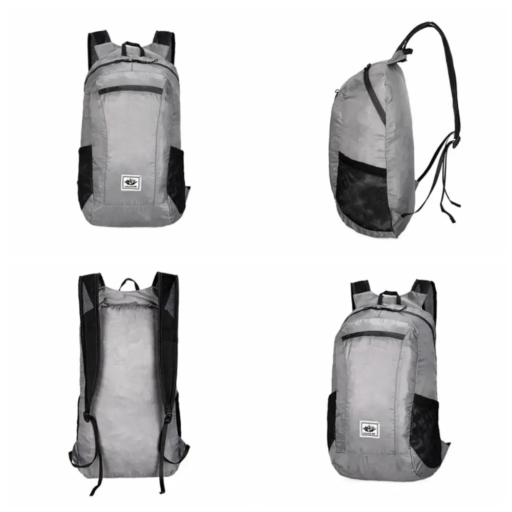 Large Capacity Foldable Backpack Folding Zipper Mountaineering Bag Shoulders Bag Oxford Cloth Lightweight Nylon Bag Cycling
