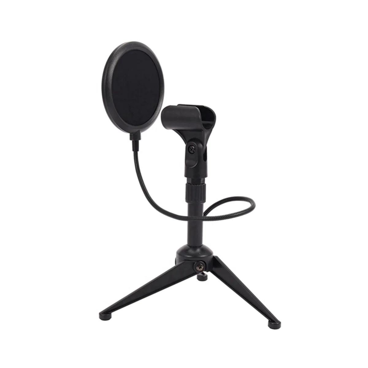 Microphone Shock Mount Dual Mesh Filter and Screw Adapter Adjustable Shock Isolation Metal Microphone Stand Tripod