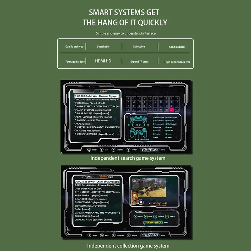 

AS95-V5 Retro Game Console 64G 45000 Games Dual Handheld Game Console TV Box Game Controller Home Game System