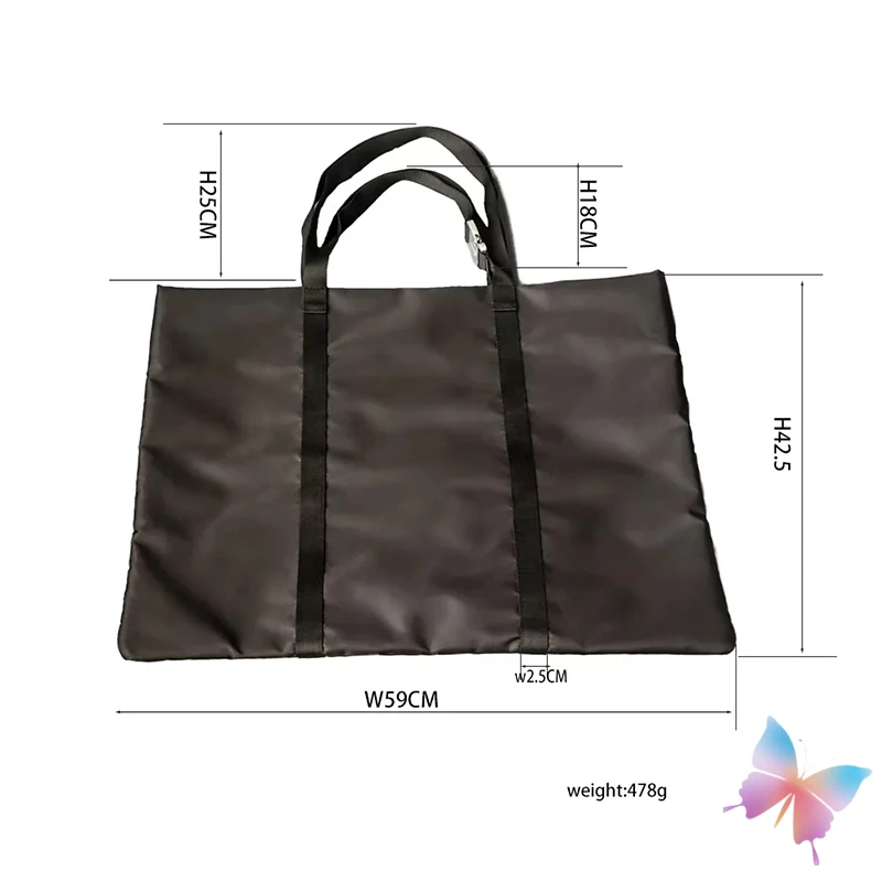 أزياء الشارع للجنسين 1017 ALYX 9SM حمل حقيبة عادية الأسود النايلون مشبك معدني حقيبة يد عالية السعة في الهواء الطلق السفر اللياقة البدنية حقائب