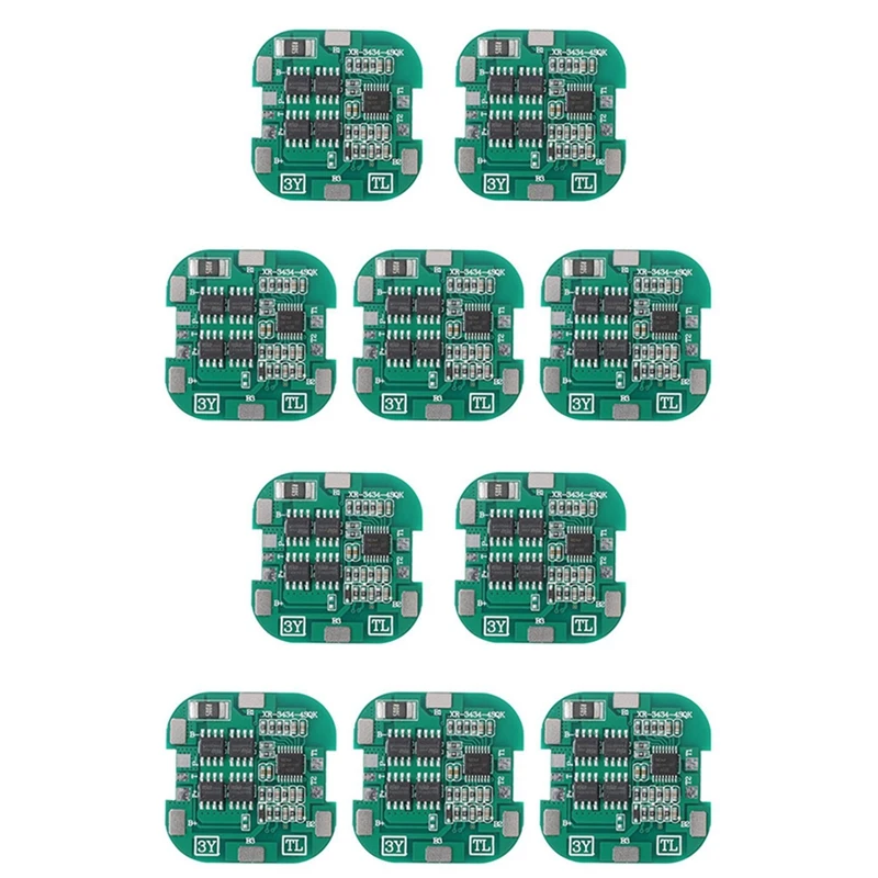 10 Pcs 4S BMS 8A 14.8V 18650 Li-Ion Lithium Battery Charge Board Square PCB Short Circuit Protection For Drill Motor