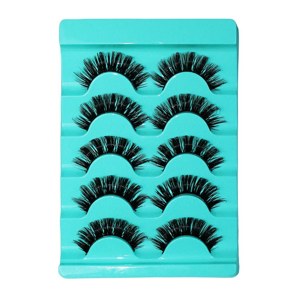 2Boxes/10Pairs Lashes DD Curl Russian Lashes 3D Fake Eyelashes Reusable Fluffy Russian Strip Lashes Eyelash Extension