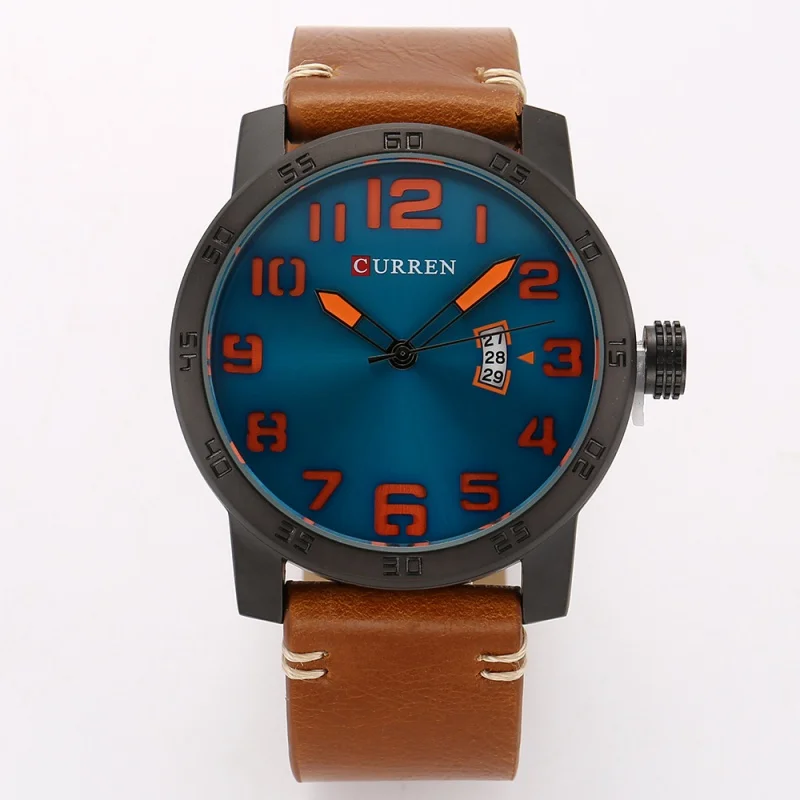 Curren  8254 Men's Watch Single Calendar Men's Quartz Watch Business Waterproof Leather-Belt Watch