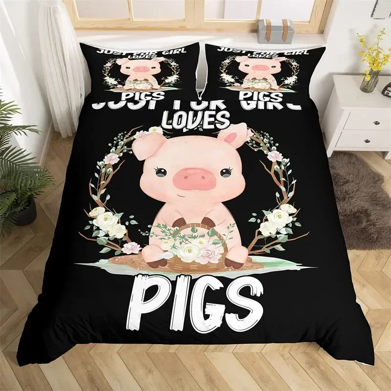 

3D Print Cartoon Lovely Pig Kawaii Animals Comfortable Duvet Quilt Cover Pillowcase Bedding Set Bedroom Decoration Home Textile
